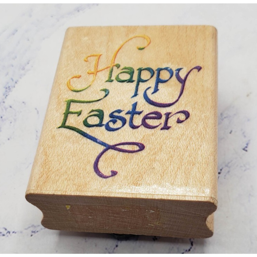 Stampendous Happy Easter Wood Mounted Rubber stamp